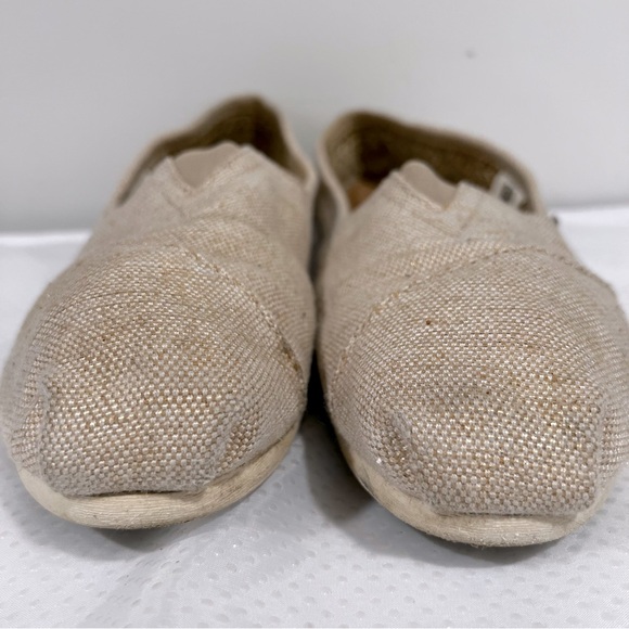 Toms Natural Metallic Burlap Women’s Classic Sz 9.5 W - Picture 2 of 13